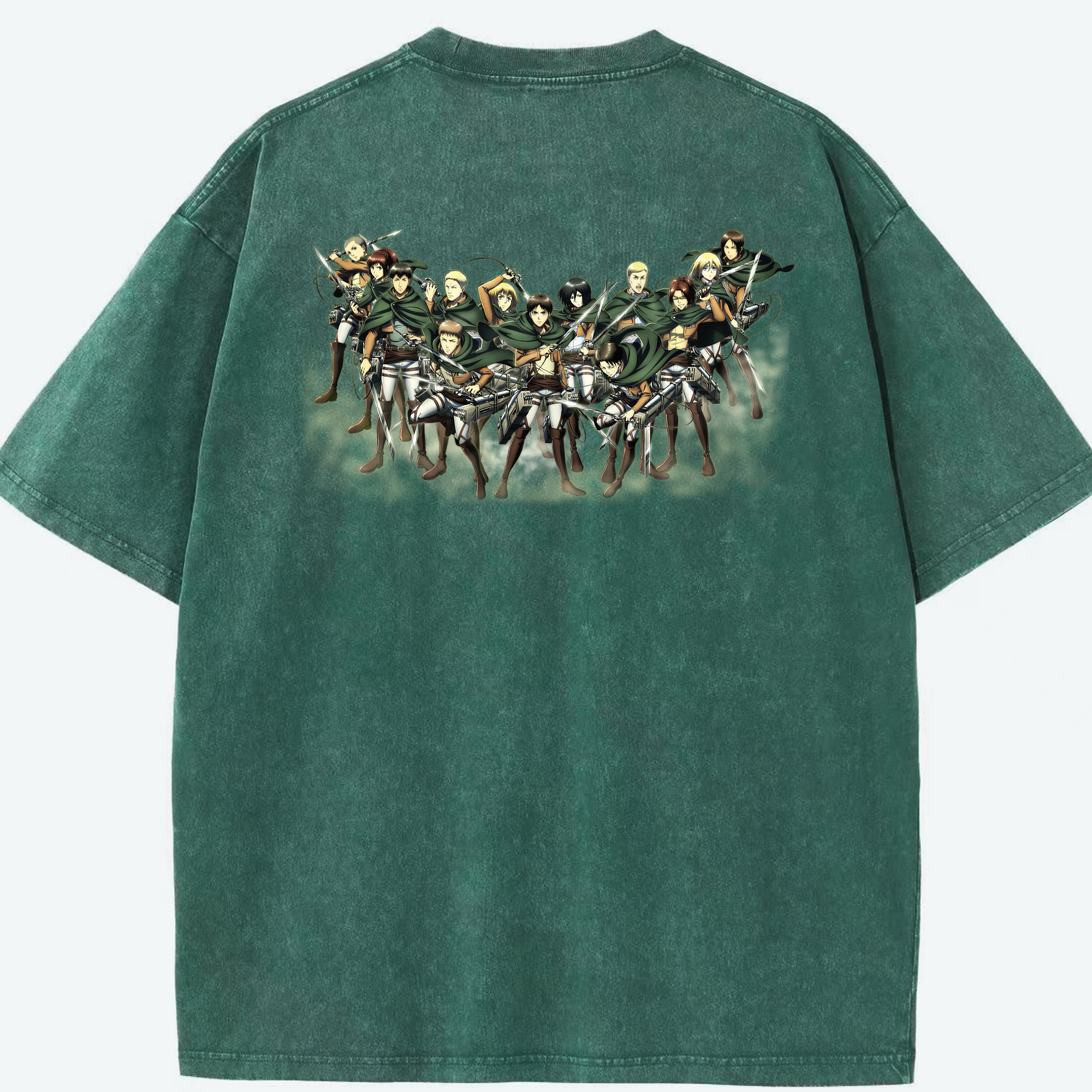 （画像用） 進撃の巨人 Attack on Titan 綿100% ヴィンテージ風 半袖Tシャツ（背面プリント）